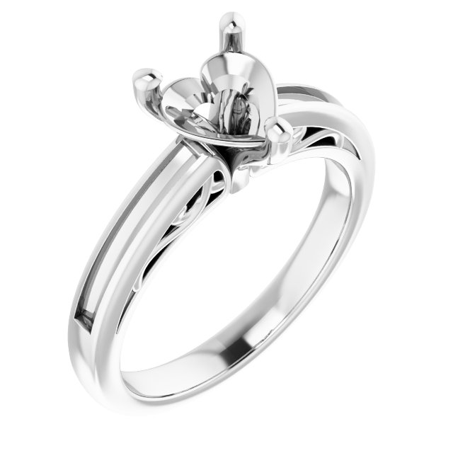Channel-Set Accented Sculptural Engagement Ring