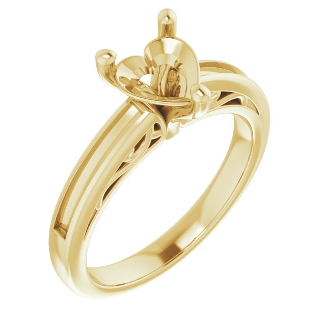 Channel-Set Accented Sculptural Engagement Ring