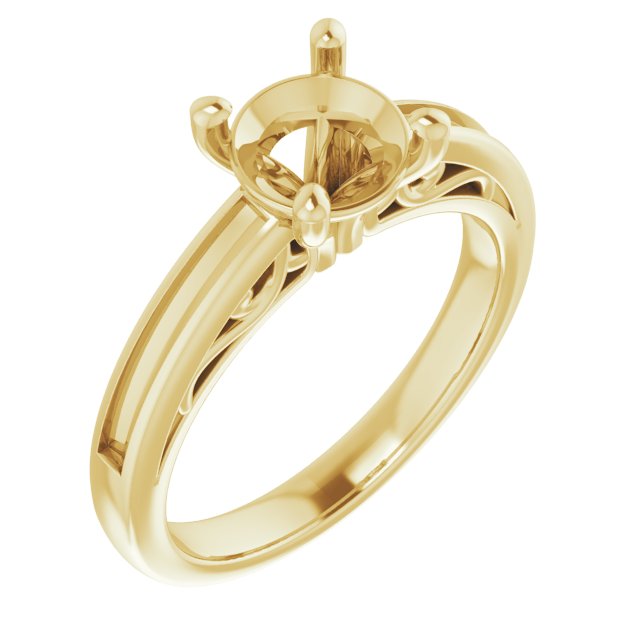 Channel-Set Accented Sculptural Engagement Ring