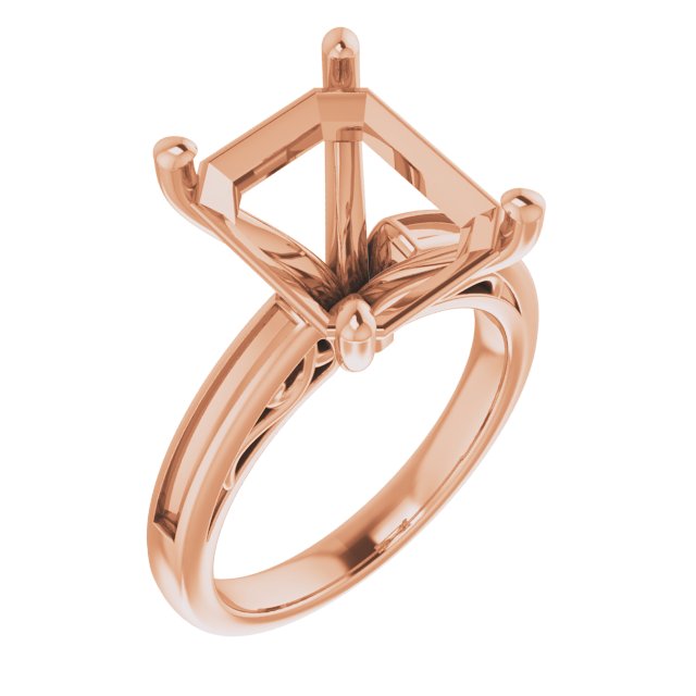 Channel-Set Accented Sculptural Engagement Ring