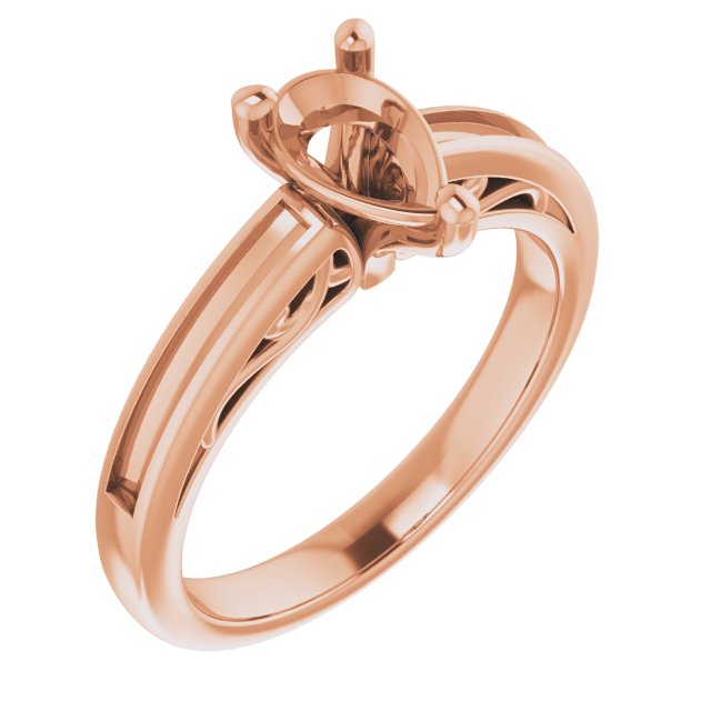 Channel-Set Accented Sculptural Engagement Ring