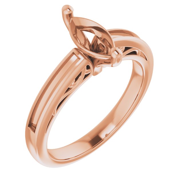 Channel-Set Accented Sculptural Engagement Ring