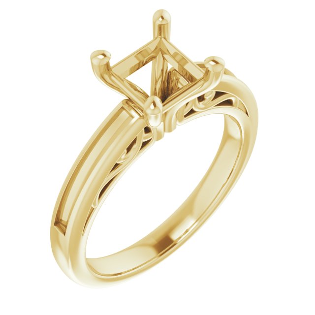 Channel-Set Accented Sculptural Engagement Ring