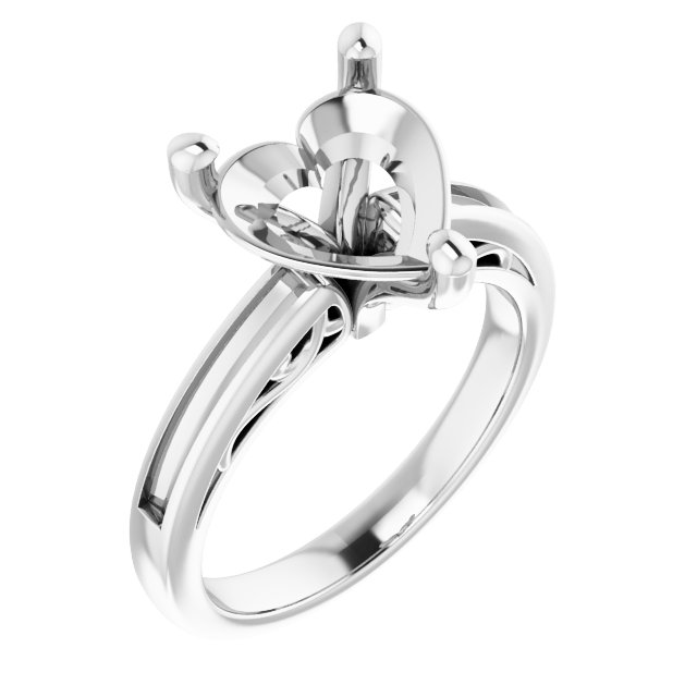Channel-Set Accented Sculptural Engagement Ring