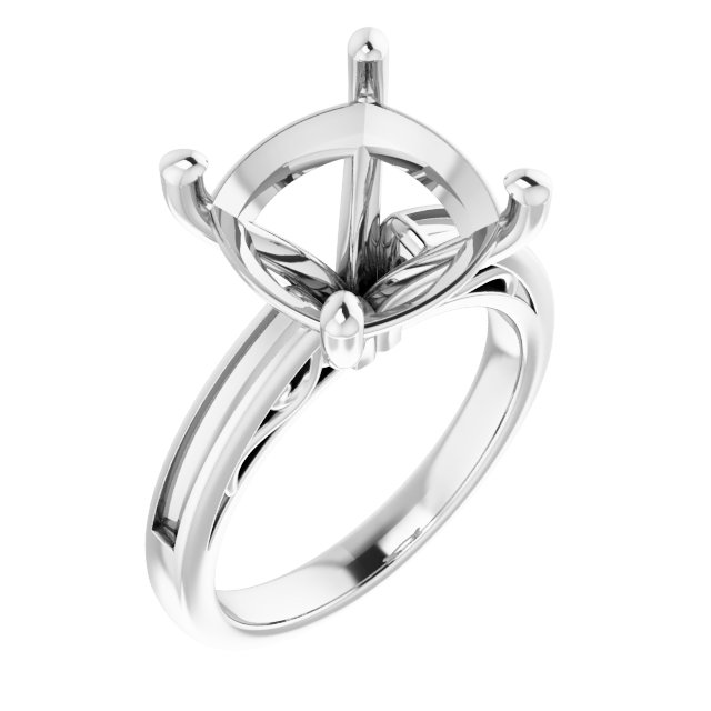 Channel-Set Accented Sculptural Engagement Ring