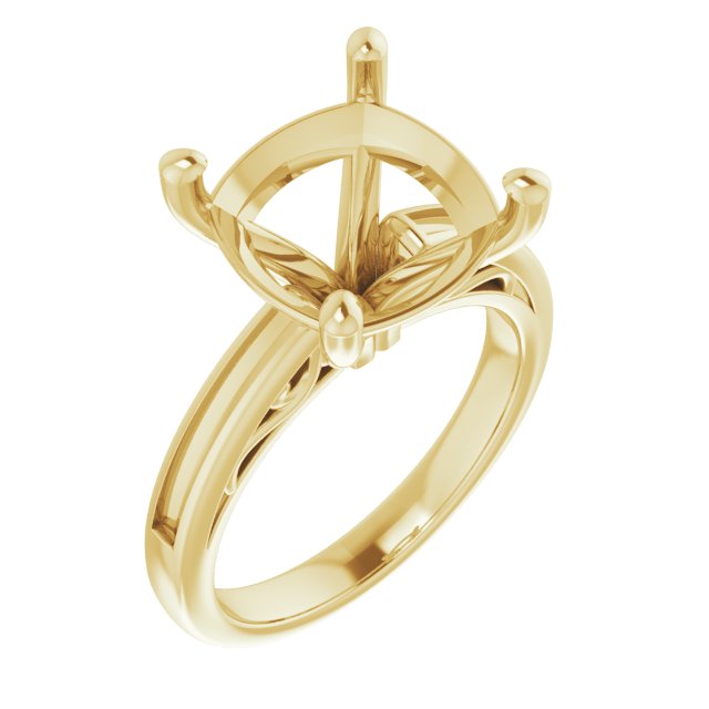Channel-Set Accented Sculptural Engagement Ring