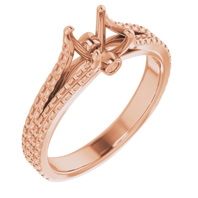French-Set Accented Double Row Engagement Ring or Band