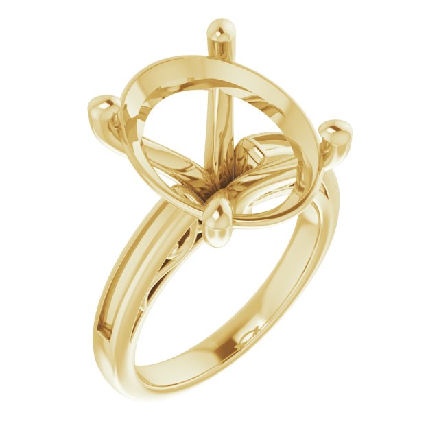 Channel-Set Accented Sculptural Engagement Ring