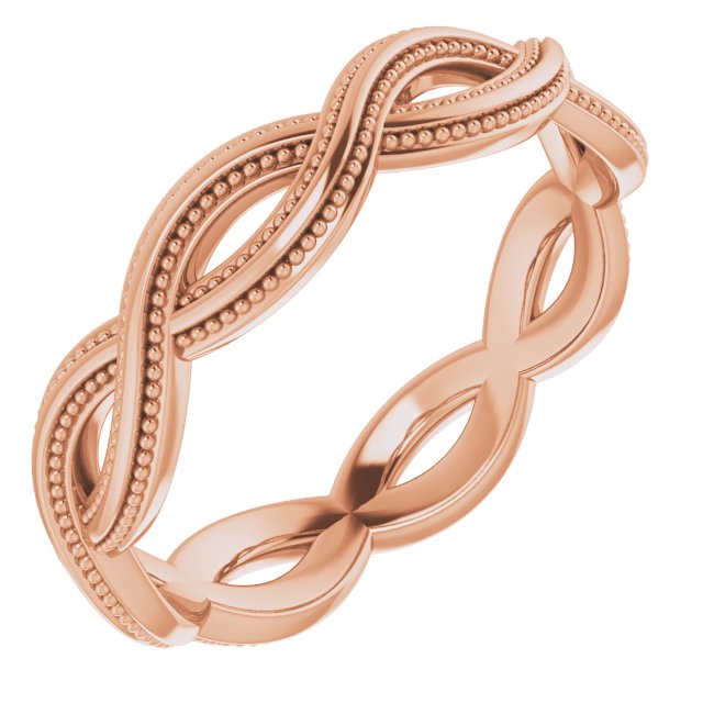 14K Rose 4.55 mm Infinity-Inspired Band Size 7