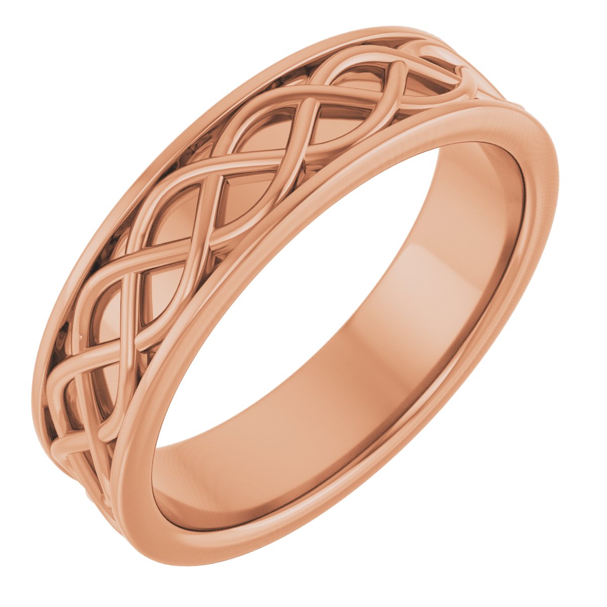 14K Rose 6 mm Woven-Design Band Size 10