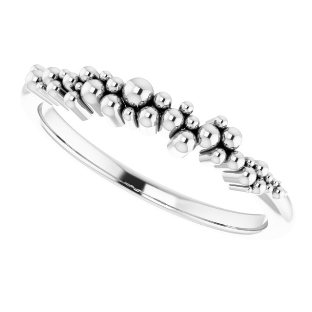Sterling Silver Stackable Bead Ring 