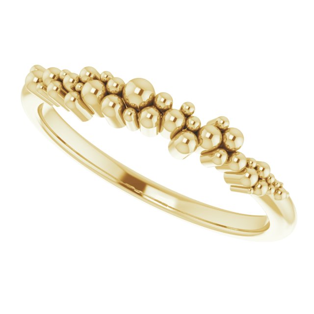 14K Yellow Stackable Bead Ring 