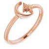 14K Rose Crescent Moon and Star Negative Space Ring Ref. 14124356