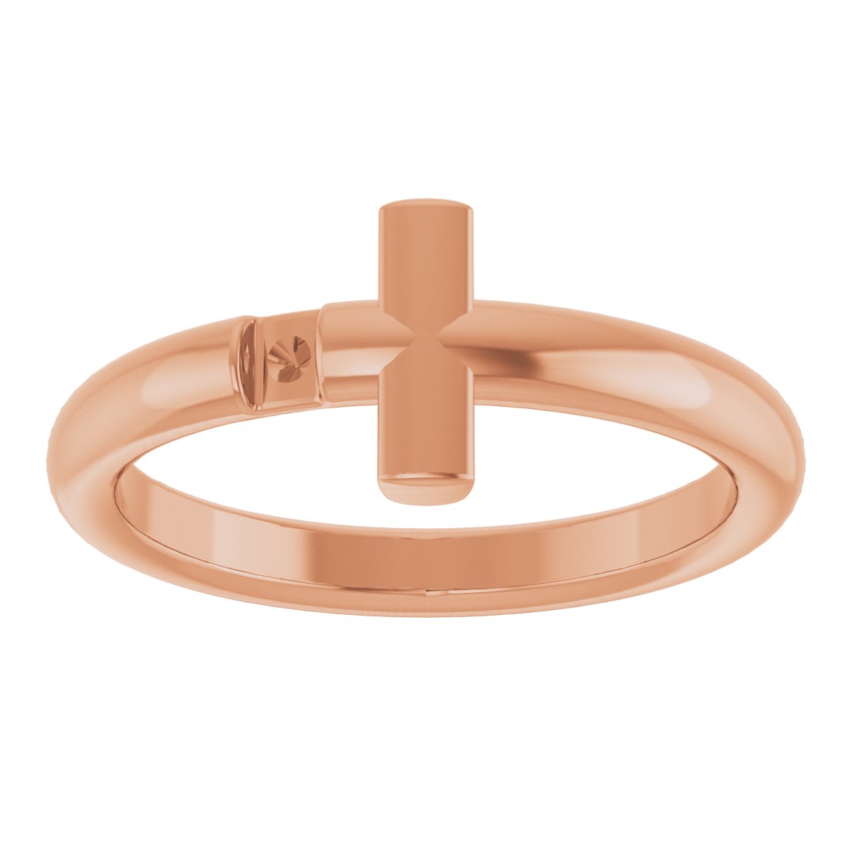 14K Rose .05 CTW Diamond Sideways Cross Ring