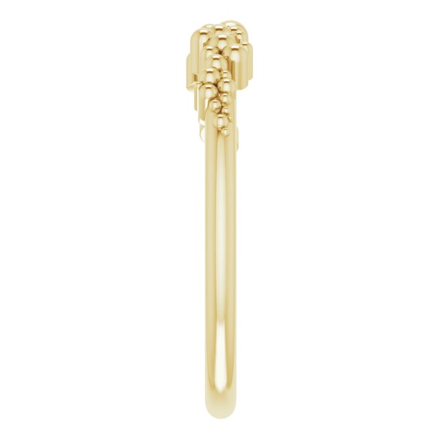 14K Yellow Stackable Bead Ring 