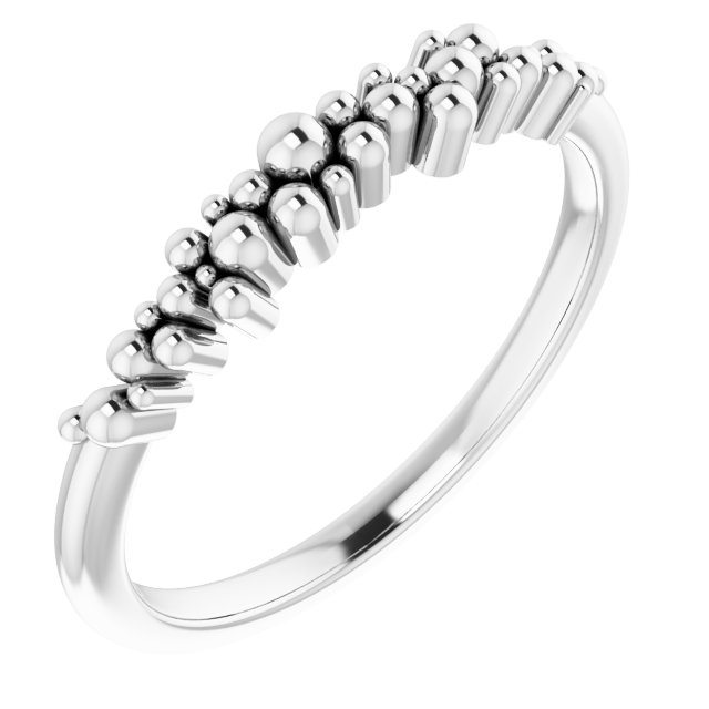 Platinum Stackable Scattered Bead Ring 