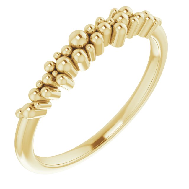 14K Yellow Stackable Bead Ring 