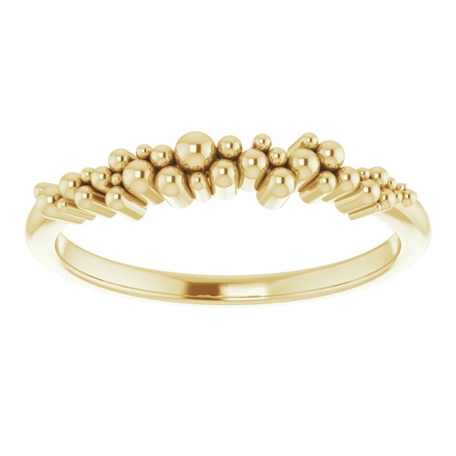 14K Yellow Stackable Bead Ring 