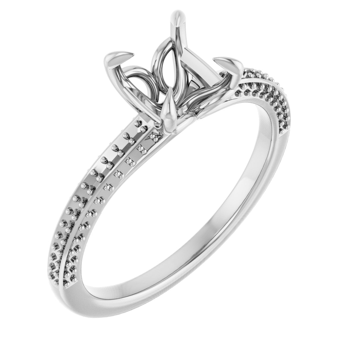Claw-Prong Accented Engagement Ring