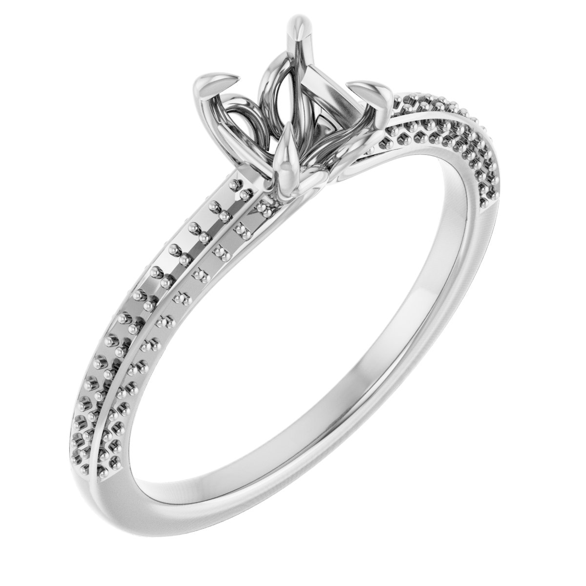 Claw-Prong Accented Engagement Ring