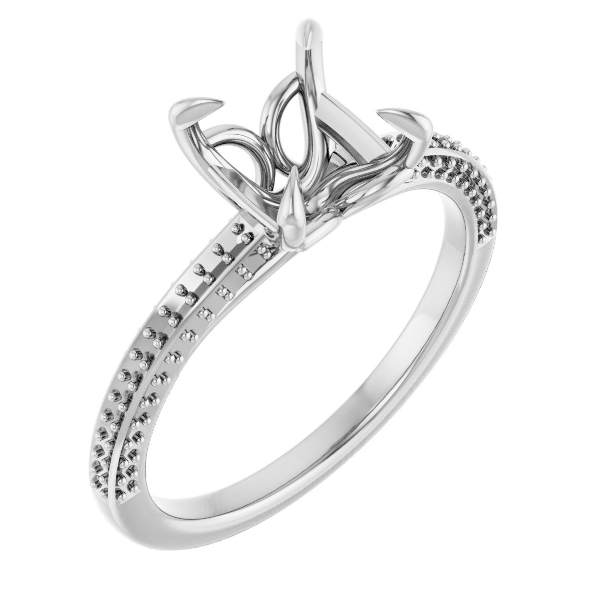 Claw-Prong Accented Engagement Ring