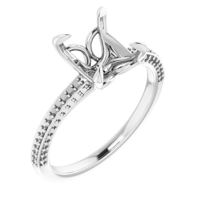 Claw-Prong Accented Engagement Ring