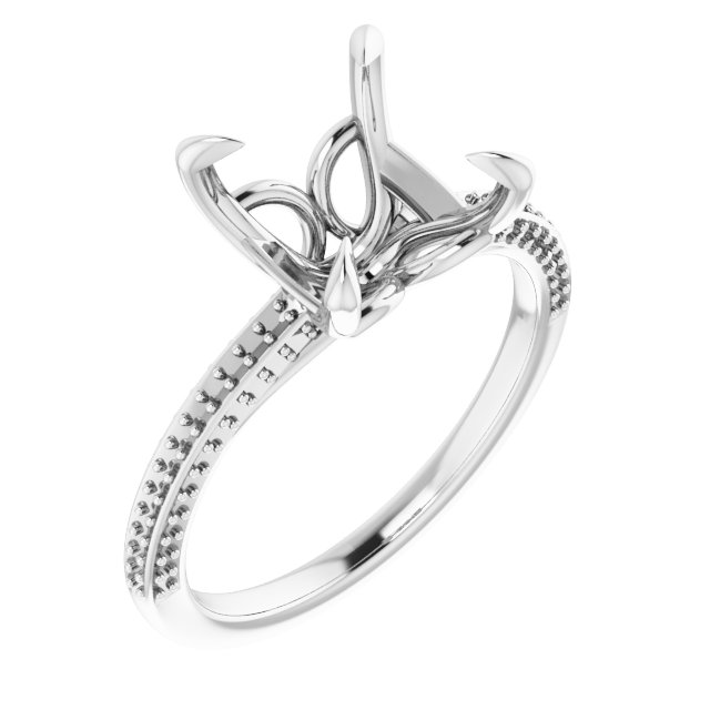 Claw-Prong Accented Engagement Ring