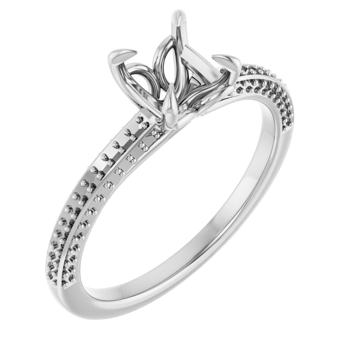 Claw-Prong Accented Engagement Ring