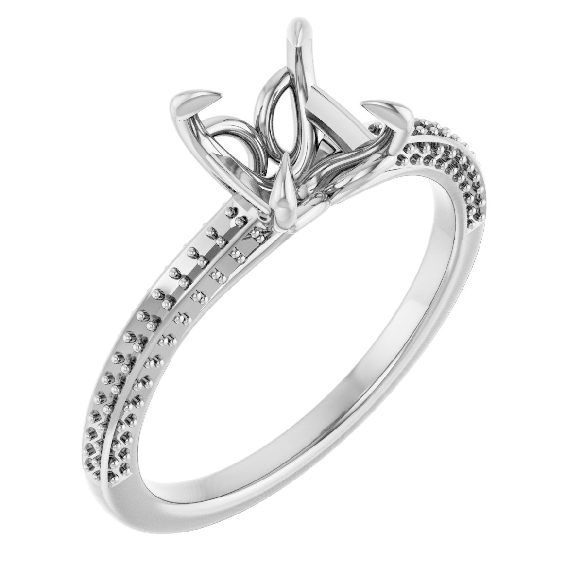 Claw-Prong Accented Engagement Ring