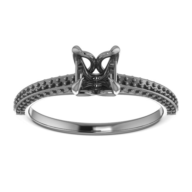 10 mm Square Engagement Ring Mounting view 3