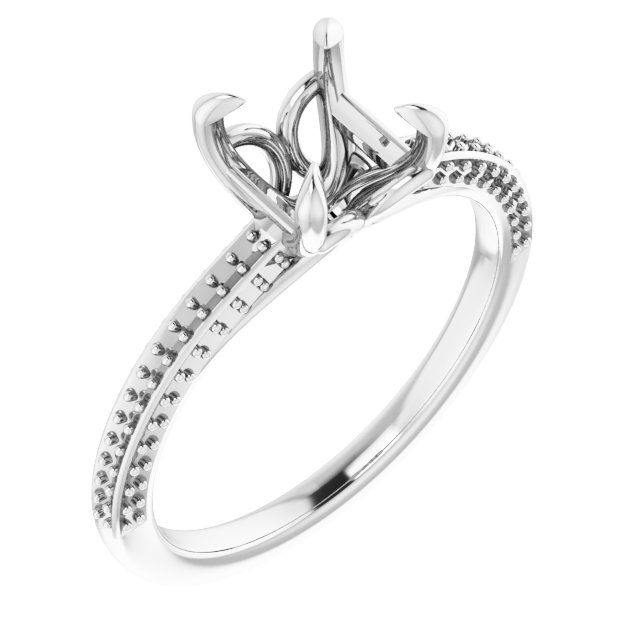 Claw-Prong Accented Engagement Ring