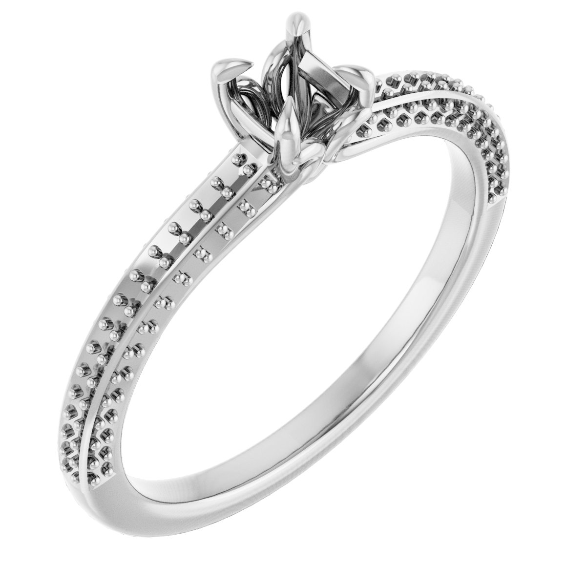 Claw-Prong Accented Engagement Ring