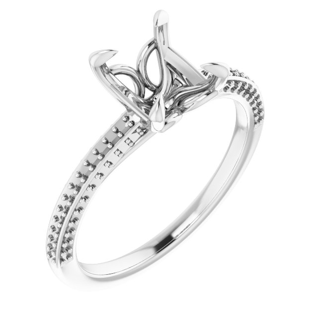 Claw-Prong Accented Engagement Ring