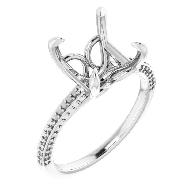 Claw-Prong Accented Engagement Ring