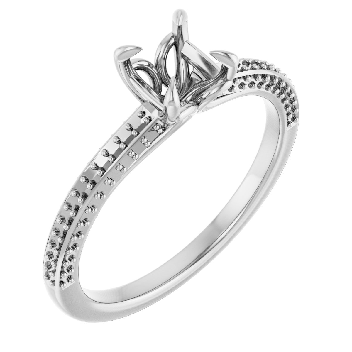 Claw-Prong Accented Engagement Ring