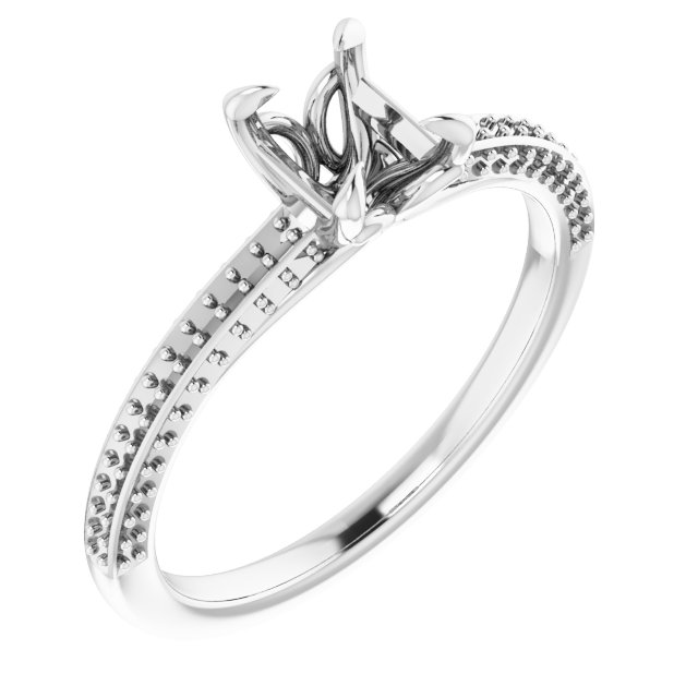Claw-Prong Accented Engagement Ring
