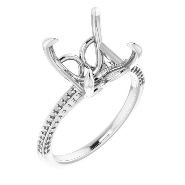 Claw-Prong Accented Engagement Ring