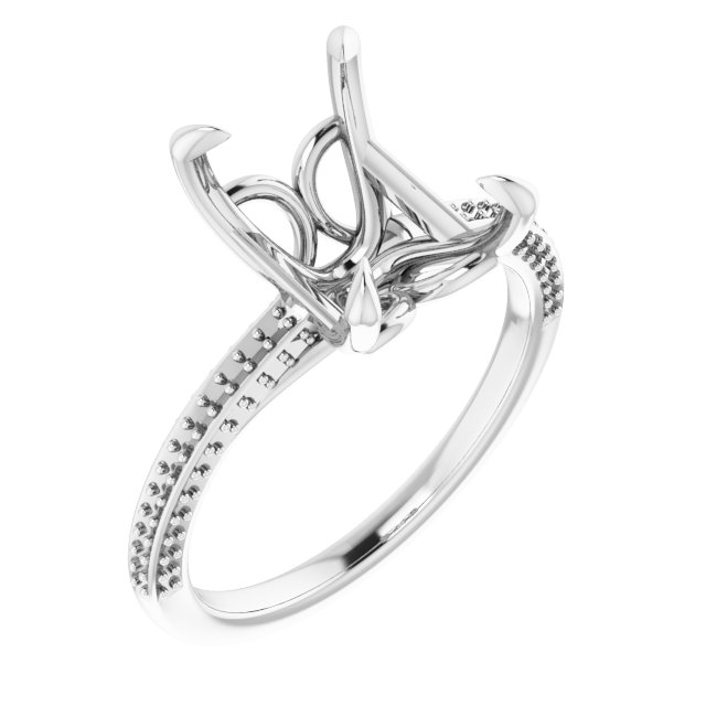 Claw-Prong Accented Engagement Ring