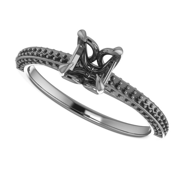 10 mm Square Engagement Ring Mounting view 5