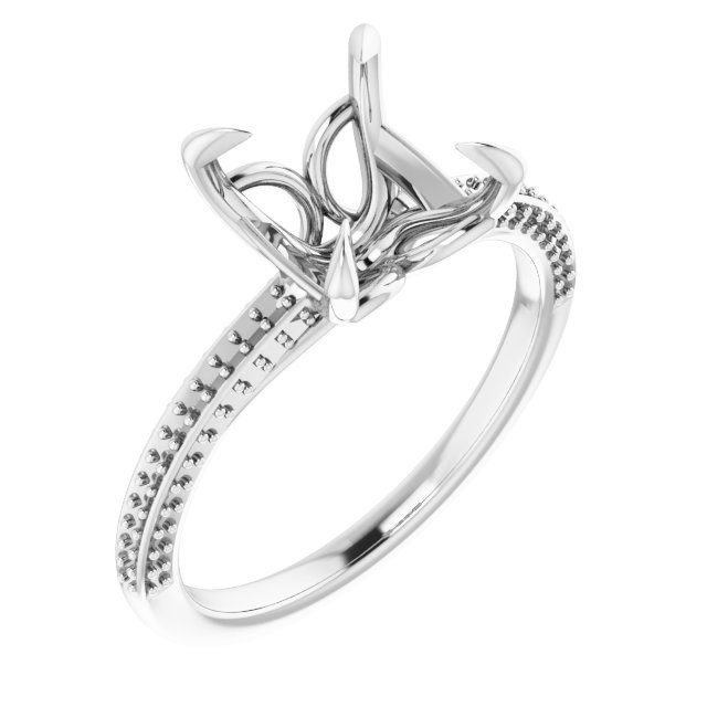 Claw-Prong Accented Engagement Ring