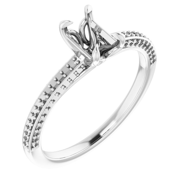 Claw-Prong Accented Engagement Ring