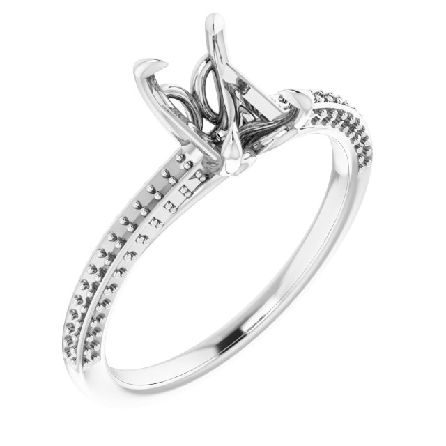 Claw-Prong Accented Engagement Ring