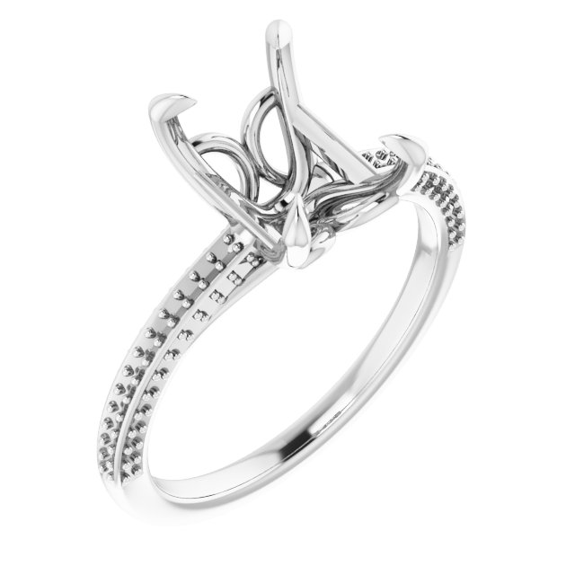 Claw-Prong Accented Engagement Ring