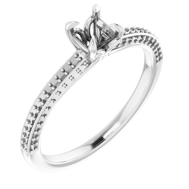 Claw-Prong Accented Engagement Ring