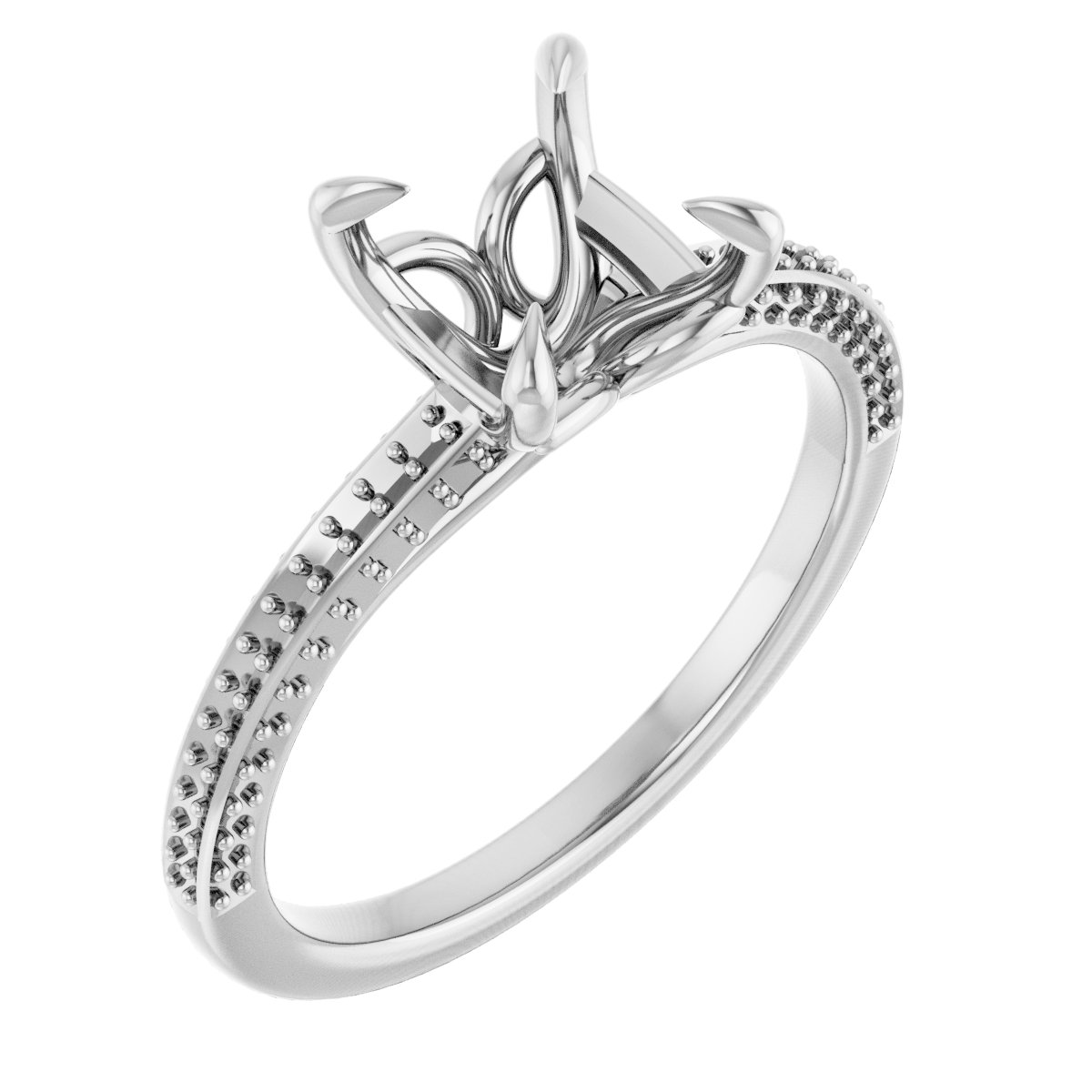 Claw-Prong Accented Engagement Ring