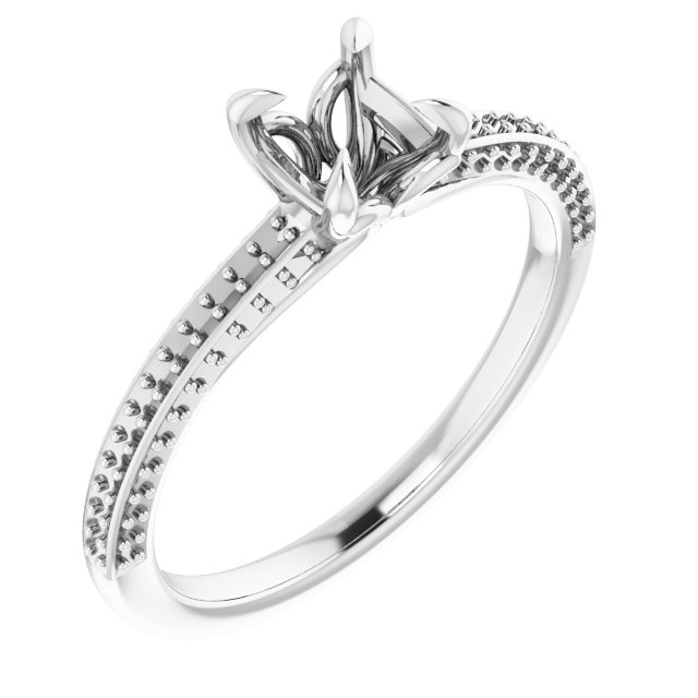 Claw-Prong Accented Engagement Ring