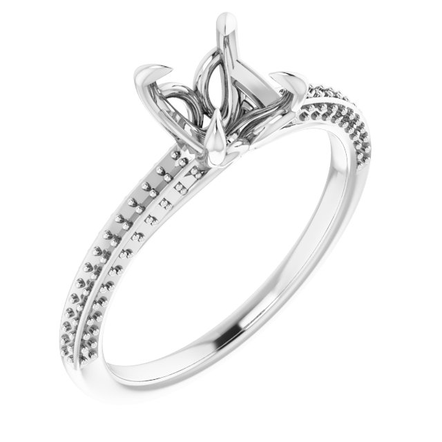Claw-Prong Accented Engagement Ring