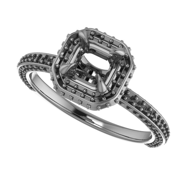 10x10 mm Square Engagement Ring Mounting view 5