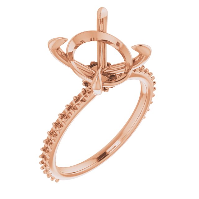 14 K Rose Gold Accented Engagement Ring