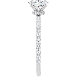 Platinum 7x5 mm Oval Forever Oneâ„¢ Moissanite & 1/3 CTW Diamond Engagement Ring  